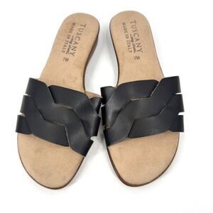 Tuscany By Easy Street Womens‎ NICIA Faux Leather Slide Sandals Shoes Size 7M